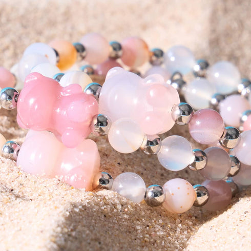 Sahara | Bracelet Gemmy Bear | Cornaline pêche x argent